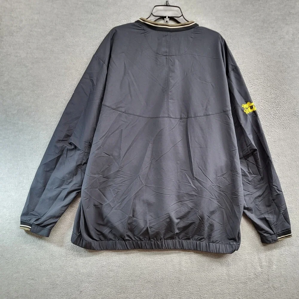 Nike Golf Men Sweatshirt 2XL Blue Swoosh Logo Windbreaker‎ V Neck Long Sleeve